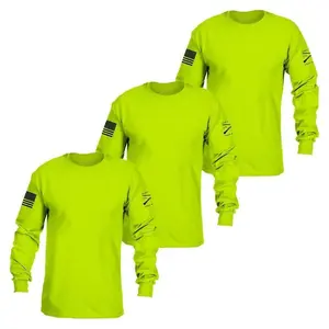 Basic Long Sleeve Safety Green 3-Pack
