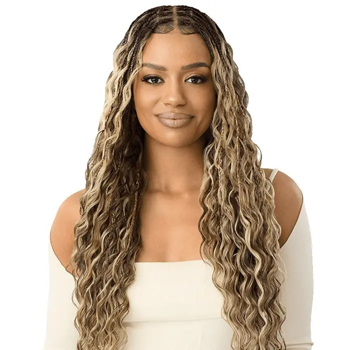 Outre 100% Full Hand Tied Glueless HD Whole Lace Wig - BOHO MERMAID BOX BRAID 32"