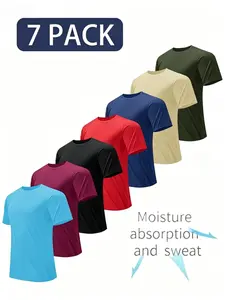 Men's Quick-Dry Fitness T-Shirt Set, Ultra-Thin Moisture-Wicking Sportswear All Seasons, Breathable Fabric for Running, Weightlifting, Tennis, Basketball