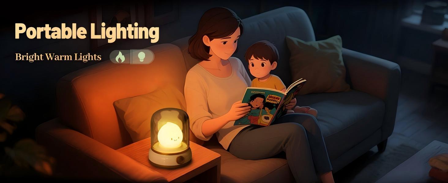 ISUNMEA Convenient & Eco-Friendly Flameless LED Kerosene Lamp - Cute Silicone Amber, Dimmable Mode, Adjustable Rechargeable DC Light-Up Feature Novelty Lighting for Kids' Bedroom Christmas Decor, LED Night Light