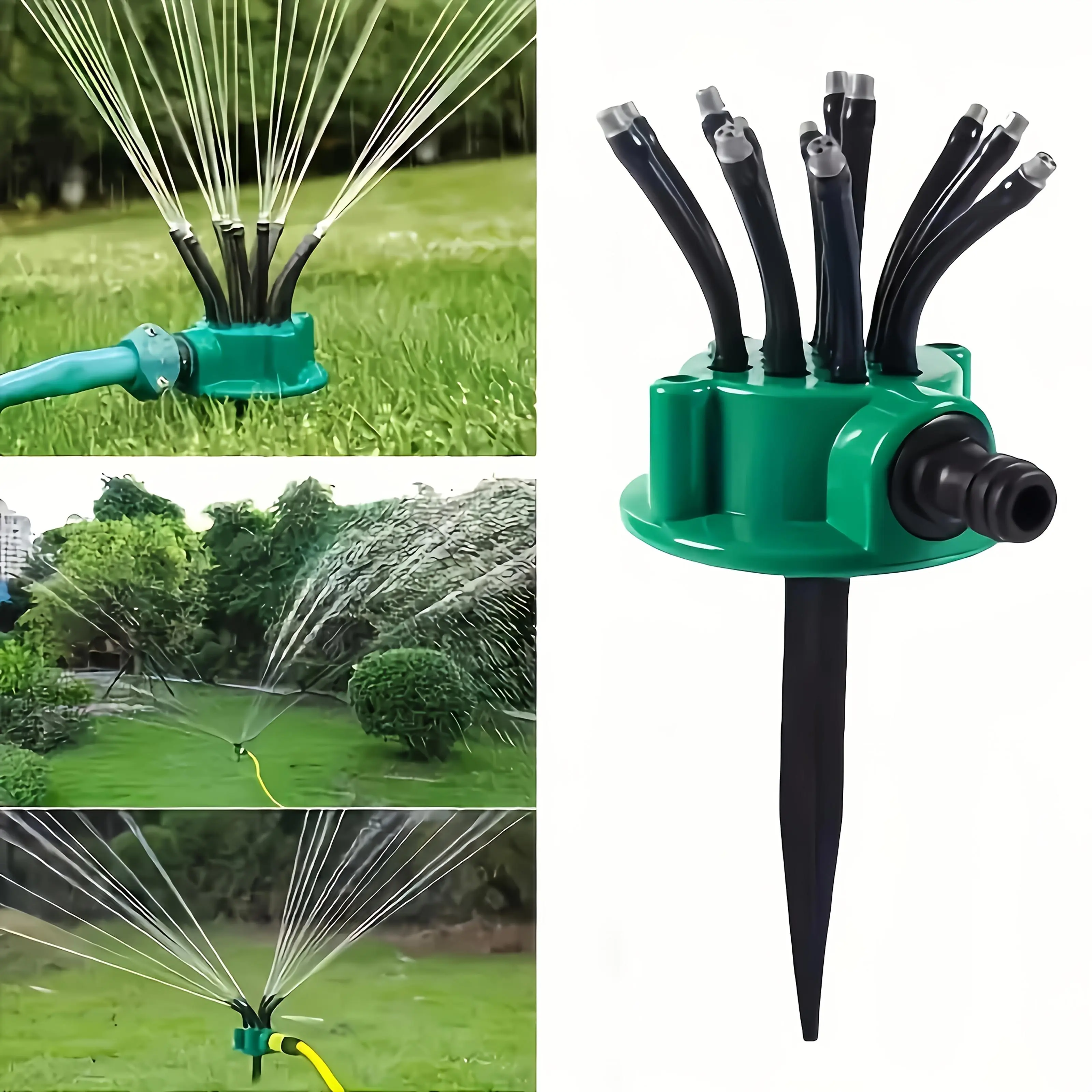 New 360-degree Automatic Garden Sprinkler Multi-head Flower Watering Device Gardening And Landscaping Irrigation Tool Flower Spray Head