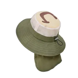 2026 New Summer Sun Hat for Boys & Girls, Wide Brim Neck Flap UV Protection, Breathable Bucket Hat for Outdoor