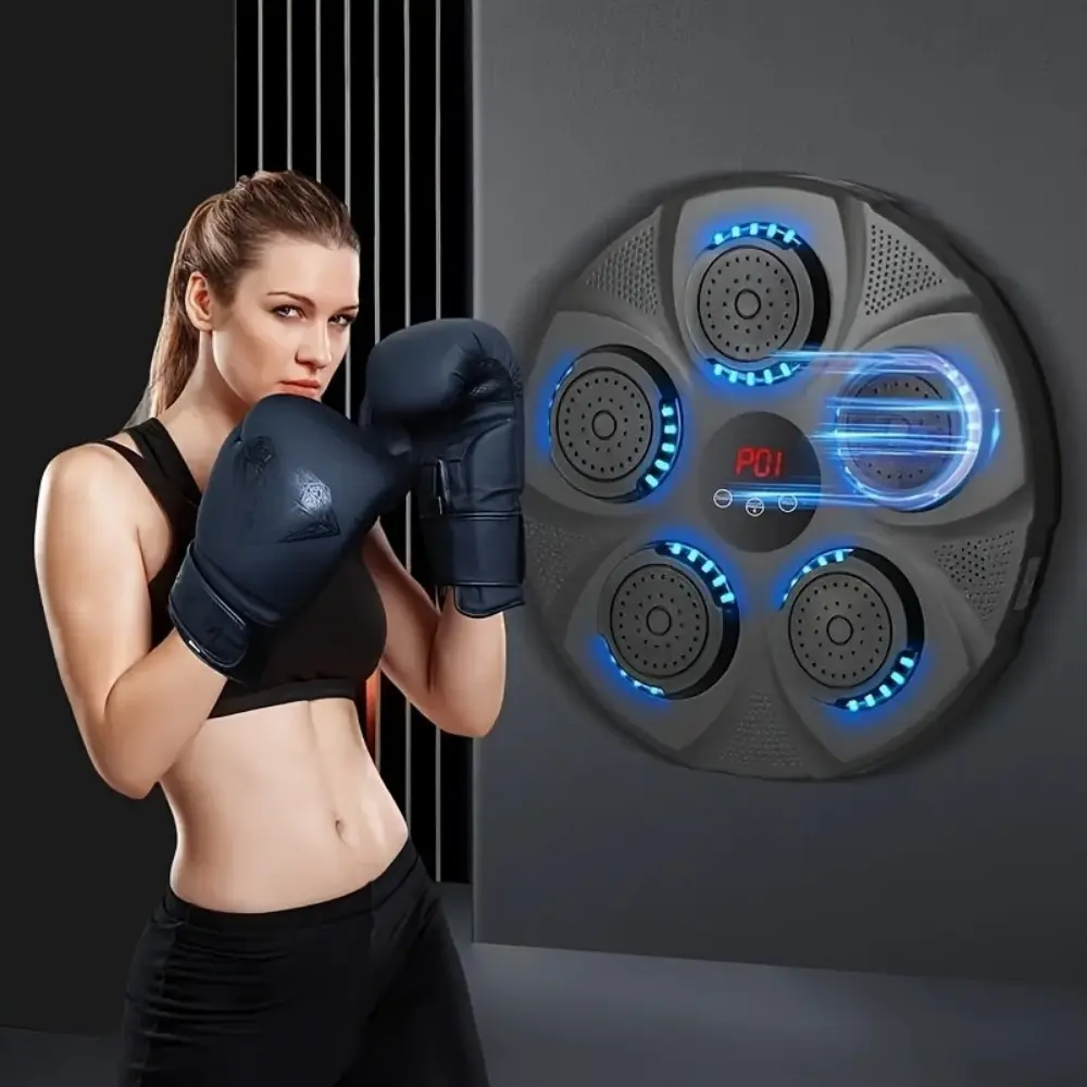 Music Boxing Machine, Portable Electronic Bluetooth Wall Mounted Boxing Machine for Adults & Kids, with Boxing Gloves, Ideal Boxing Equipment for Home, Office, Gym