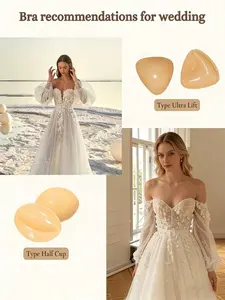 1pairWomen's large V-shaped triangular Sticky Bra Pads, double-sided adhesive, Fitted, compresses the chest, lifts the breasts, prevents sagging, invisible and seamless, suitable for bikinis, swimsuits, wedding gowns