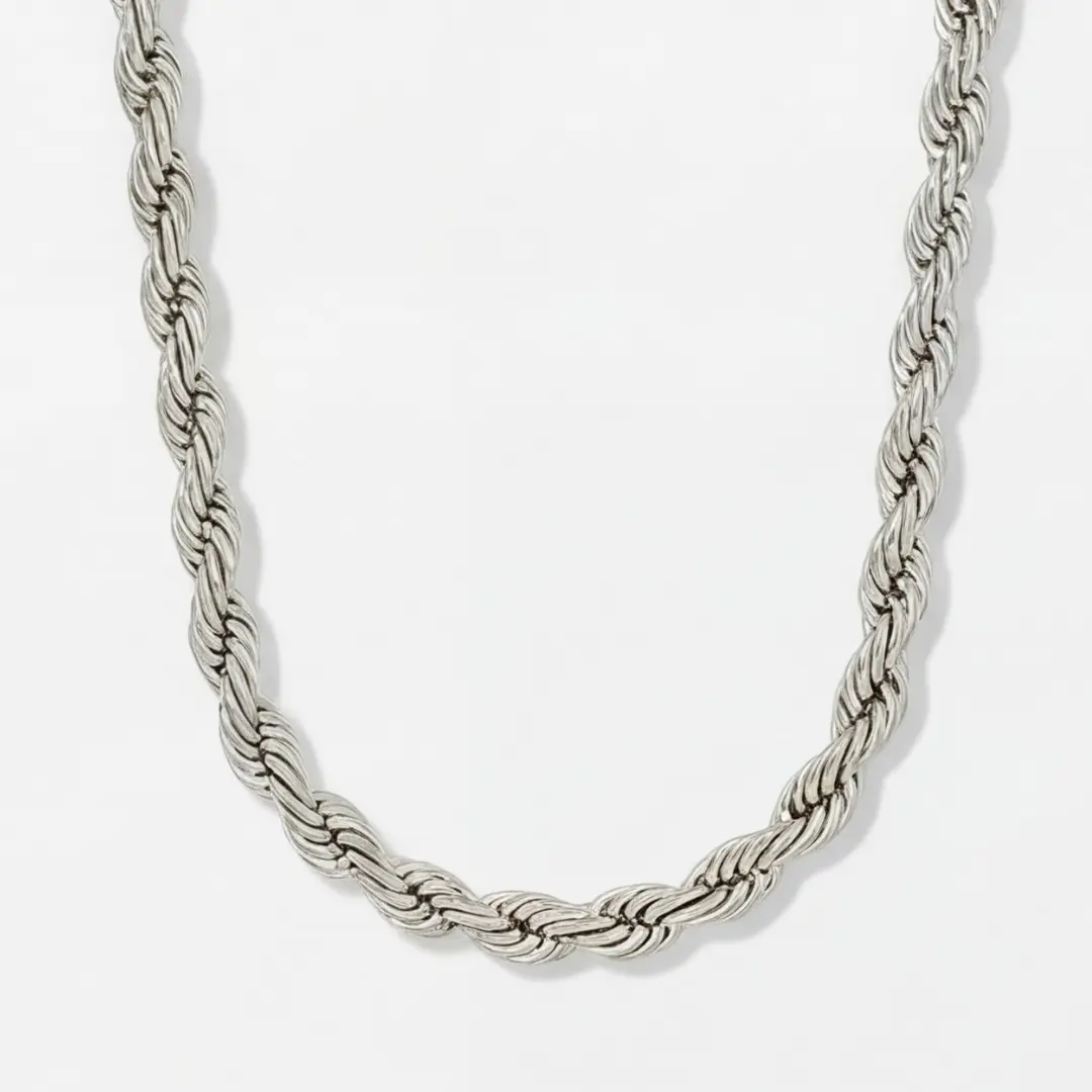 Imperium 6mm Rope Chain Necklace - Unisex Fashionable Jewelry Accessories, Handcrafted Modern Versatile Accessories with 6mm Rope Strength and Flexibility for Casual Wear Flexible Chain Necklaces, Classic, Unisex Fit, Necklaces For Women