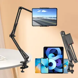 Tablet Holder For Bed,Folding Tablet Holder for Desk,Flexible Tablet Arm Clamp Compatible With For iPad/iPhone15/iPad Pro/N-Switch/Kindle Fire,or Others 4~6.7 Inch Wide Devices