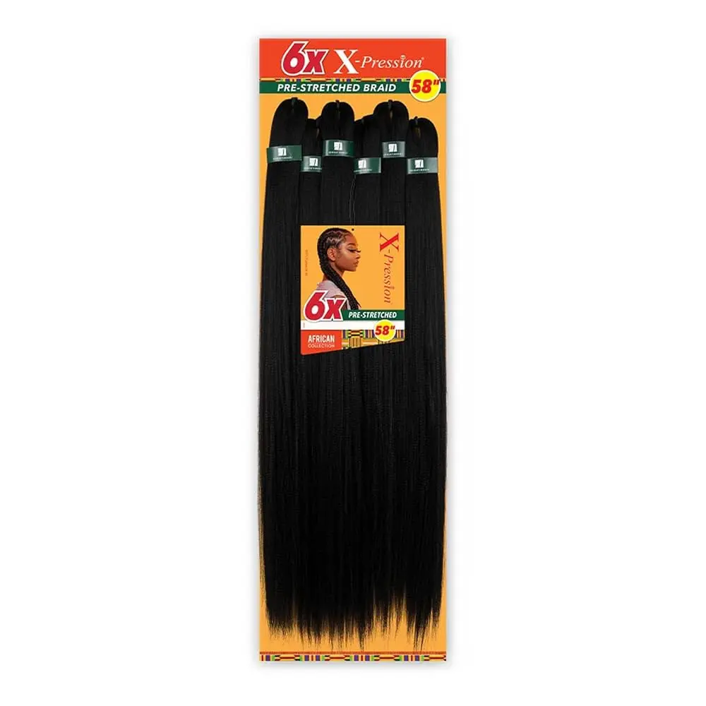 Sensationnel X-Pression 6X Prestretched Braiding Hair 58 Inch in SM1B/30 for Long Lasting Braids