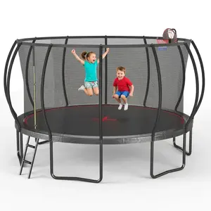 Skybound 12FT 14FT 16FT Playground Trampoline with Basketball Hoop & Ladder ,ASTM Approval Recreational Trampolines for Kids and Adults