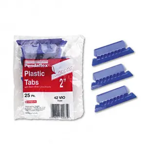 Pendaflex  Hanging File Folder Tabs- 1/5 Tab- 2 in- Violet Tab/White Insert- 25/Pack