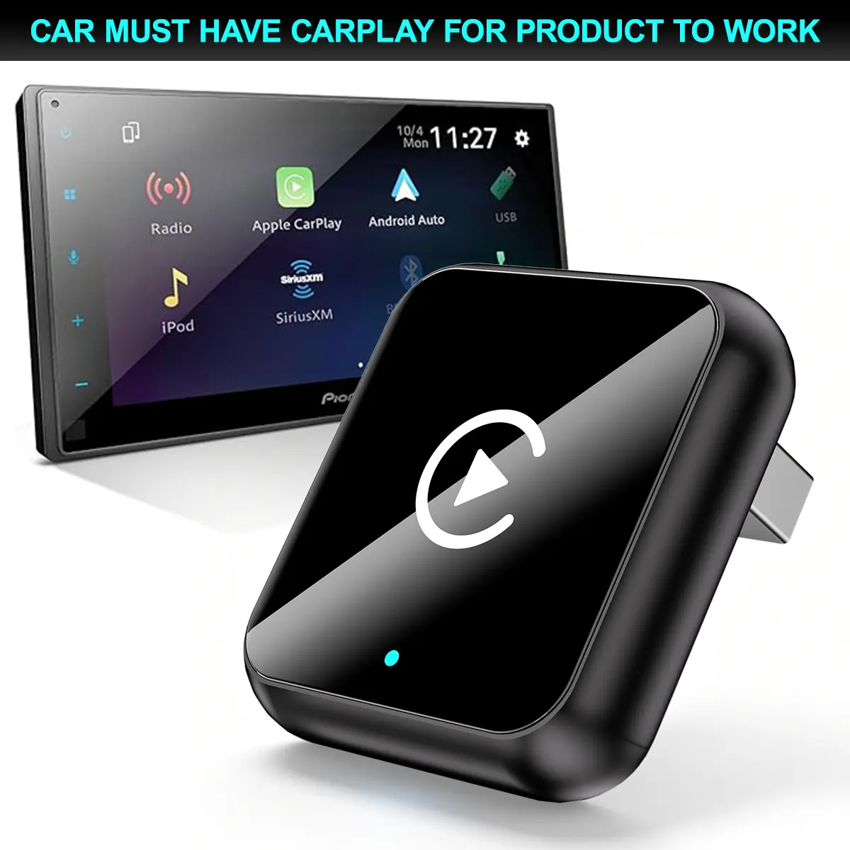 Yurnlv 2026 New 2-in-1 Wired-to-Wireless Adapter — Automatically connects to CarPlay upon entering the vehicle, requiring no complicated setup.