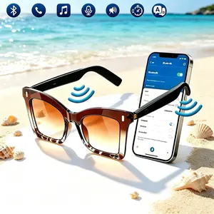 AI Bluetooth Multifunctional smart glasses, supporting 137 language APP translation, music glasses, in ear automatic detection switch, leopard print sunglasses, sweat proof, sun protection, suitable for travel, navigation, meetings, business