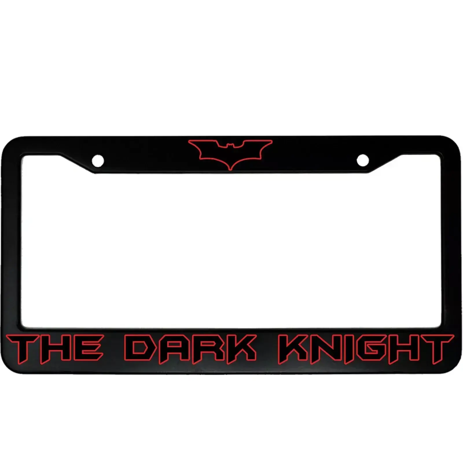 The Dark Knight (w/ Bat Symbol) Black Aluminum Car License Plate Frame, Car Accessories