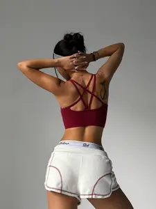 Crisscross Back Beauty Back Seamless Sports Bra, High Elasticity with Removable Padded, Fitness Training Yoga Tank Top for Women, Yoga Clothes, Yoga Gym Activewear