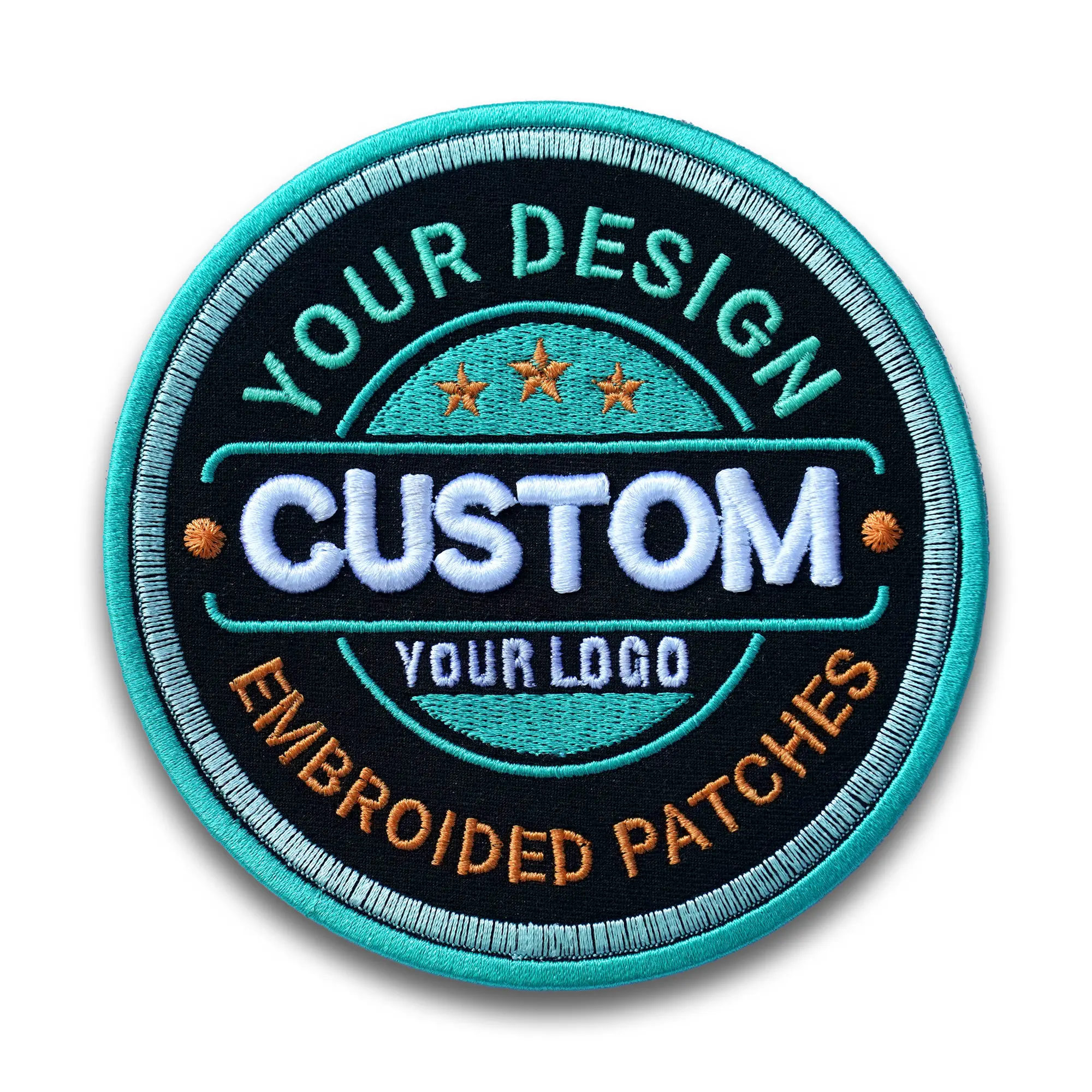 Custom Logo Patch - Personalized Embroidered Logo Patch - Sew/Iron on / Hook & Loop Company Logo Patches for Clothing, Backpacks, Hats