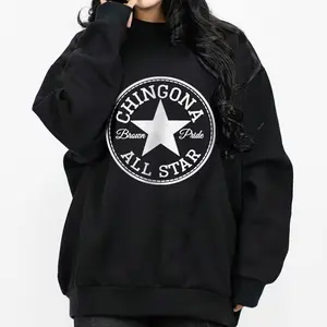 Chingona Brown Pride Chicano Clothing, Chicana, Mexican Clothes, Lowrider Clothes, Oversized Graphic Tee Medium Heavy Sweatshirt Hoodie for Men & Women CBPS3