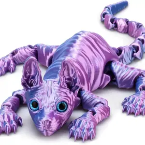 19.69 in Collector Grade 3D Cat Statue - 1PCS Articulated, Lightweight, Colorful Figurine, Kids' Toy, Home Decor Ornament with Tail, Perfect Birthday Gift for Bedrooms