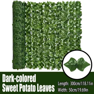 Artificial Ivy Privacy Fence Screen, 19.7x118.1in Fake Ivy Vine Decoration, Dark Green Faux Greenery for Outdoor Garden, Fence, Patio Decor, Ideal for Christmas & Holiday Outdoor Decor, Decorative Garden Fences