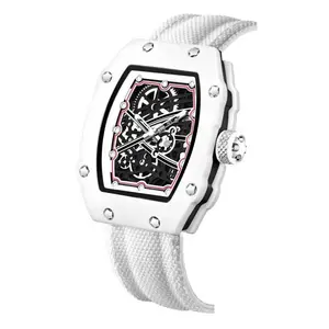 New Ultra-Thin Men’s Tonneau Watch, Fashion Skeleton Dial, Water-Resistant, Luminous, Student Style