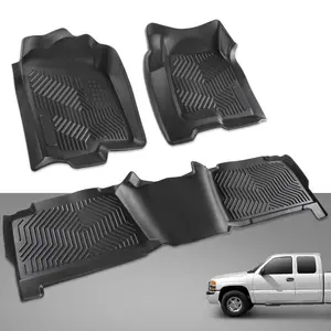 3pcs TPE Car Floor Mats Rubber Liners Fit For 99-06 Chevy Silverado GMC Sierra Extended Cab,All Weather Floor Mats Rubber Liners Upgraded Version