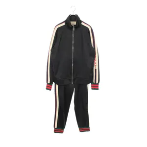 Pre-owned GUCCI Cotton Small Leather Goods Web Line Technical Jersey Tracksuit