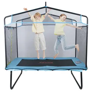 VEVOR 6FT Trampoline for Kids,  72" Indoor/Outdoor Toddlers Trampoline, Mini Baby Trampoline with Safety Enclosure Net, Gymnastics Bar, Hammock, Recreational Trampoline Birthday Gift for 3+ Years Kids