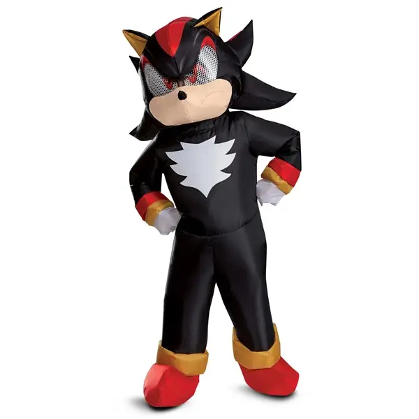 HalloweenCostumes Men's Special Occasion Inflatable Sonic Movie Shadow Blow Up Costume Set, Fully Enclosed, Mesh Face View, Fan Opening, Openings with Hook and Loop Fastener