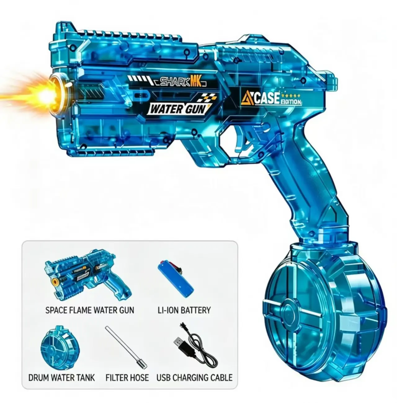 LED Electric Water Blaster – High-, Powerful Squirt Gun for Kids & Adults ,strong water blaster,summer  electric water blaster toy  pool fun  powerful electric water gun
