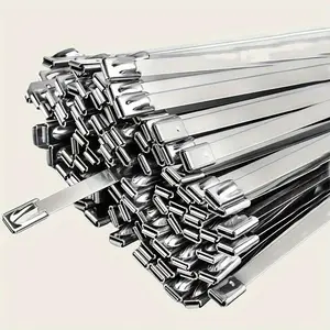 20pcs stainless steel cable ties, multi-functional self-locking cable ties, high-temperature resistant cable ties, suitable for machinery and vehicles