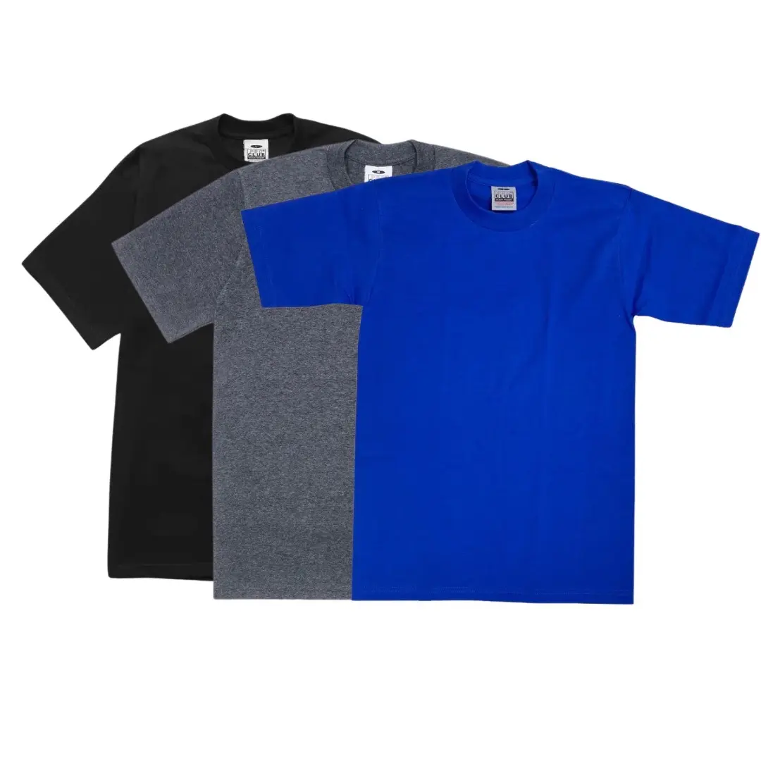 Pro Club Men's Original Heavyweight T-shirt, 3-Pack Plain Cotton Crew Neck for Streetwear - Thick & Shrink Resistant, Tshirt, Jersey, Male Clothing, Fitted Cut, Round Neck, Basic Tops