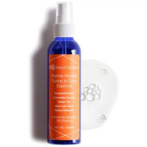 SeoulCeuticals Marine Mineral Pump & Glow Essence - Korean Skin Care Toner K Beauty Skincare Spray Mist For Face Contains Cucumber Extract and Marine Minerals + Organic Aloe - Get That Healthy Youthful Glow
