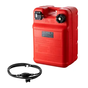 VEVOR Marine Tank, 6.34-Gallon/24-L Marine Portable Tank Outboard Marine Boat Transfer Tank with 9.8ft Hose, Gauge for Outboard Engine Boats, Yacht, Fishing Boat, Deck Boat, Red
