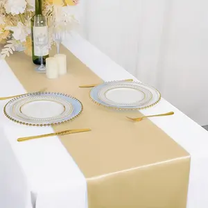 4/10 satin table runners, size 30x275 cm, suitable for dining tables, elegant and smooth, in gold/blue/green, reusable, suitable for weddings, birthday parties, banquets, and events, can decorate rectangular and round tables.
