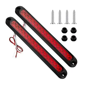 Nilight 2PCS 16Inch 11-LED Red Trailer Light Bar Kit - DOT-Compliant, IP65 Waterproof Led Lights Car, for Parking/Stop/Turn Signals & Truck ID Marker, Tail Brake Caution Strobelight