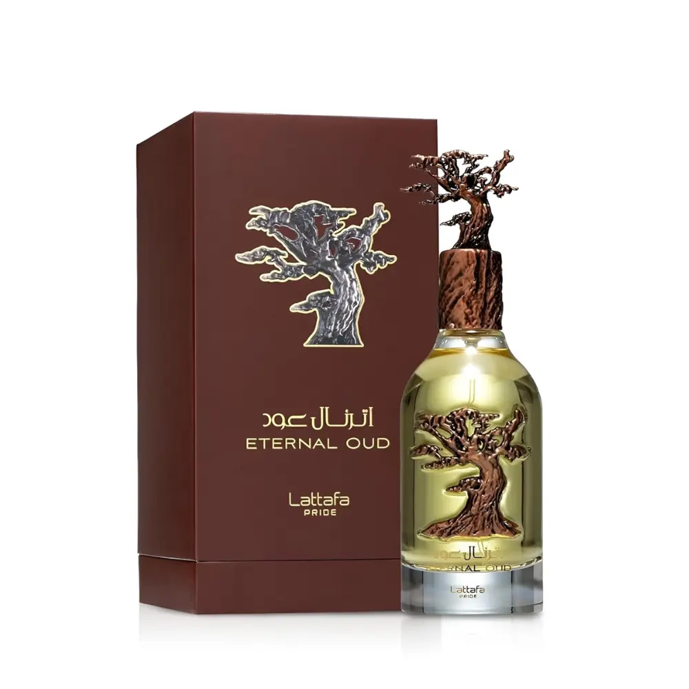 Lattafa Pride Eternal Oud Eau de Parfum 3.4 oz | Amber Oud Fragrance for Men & Women with Plum, Vanilla, Tonka Bean & Oud | Long-Lasting Unisex Perfume