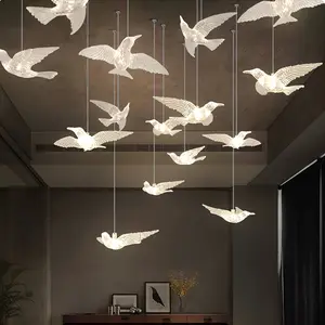 10-piece set of large hummingbird acrylic ornaments, with 1968.5inch string - suitable for weddings, New Year's, and home display (lights not included)