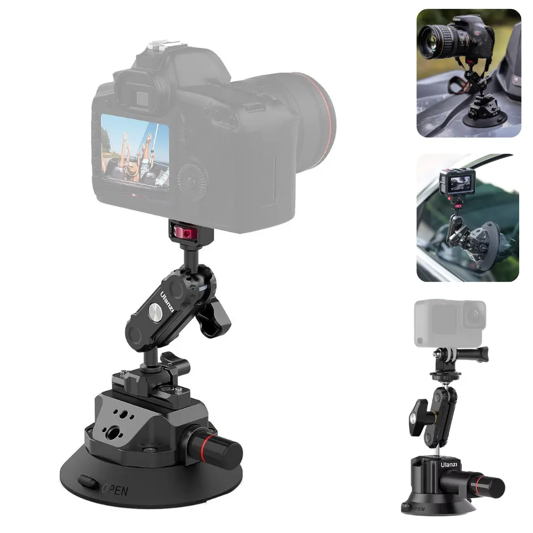 ULANZI SC01/SC02 Metal Suction Mount Magic Arm Bracket, Camera Accessories for DSLR, GoPro Action Cam Video Shooting
