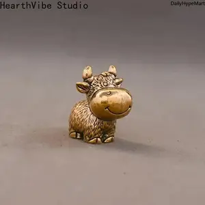 2026 Small Bronze Cow Statue, Mini Metal Cow Ornament Home Decor