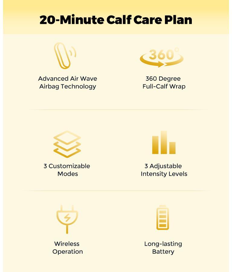 CINCOM Cordless Calf Massager Wireless Leg Compression Massager for Improved Circulation & Muscle Relaxation, Portable Daily Recovery Device Easy to Use Leg Spa Machine
