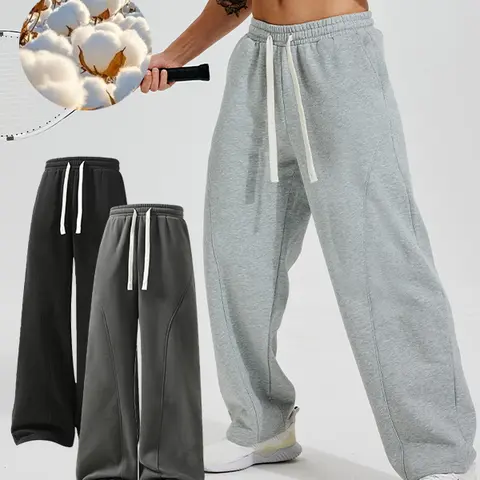 Men's   Sweatpants Oversize  Waist Casual Loose Pants for Fall  School Season Daily Wear Stylish Menswear Drawstring