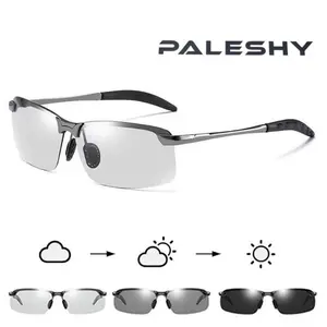 Paleshy 2025 Classic Polarized Photochromic Sunglasses - UV400 Protection, Geometric Cat Eye Unisex Frame, Vintage Oversized Shades - for Driving, Travel - Ideal Father's Day Gift, Classic Polarized Sunglasses