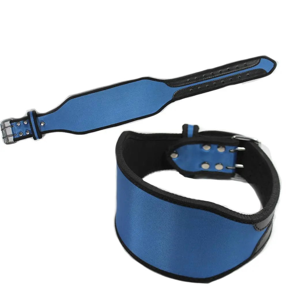 4-Inch Blue Vinyl Weight Lifting Belt with Adjustable Buckle, Provides Back Support for Powerlifting and Gym Workouts for Men and Women, Small