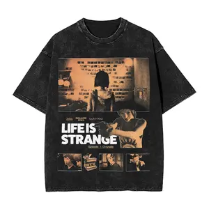valentine shirts  Trapped by Destiny T Shirt Washed 100% Cotton 12Oversize T-Shirts Life Is Strange Vintage Tops Streetwear Graphics Printed Tees Fashion