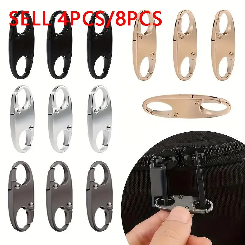 Anti-theft zipper clips, universal double-lock zipper heads, suitable for suitcases, Secure zipper closure, metal handicrafts, used for sewing, weaving, fishing, camping, and outdoor equipment.