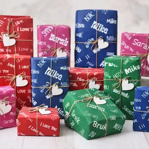 Personalized Name Wrapping Paper | Custom Gift Wrap with Names & Phrases | Unique Birthday, Holiday & Christmas Wrapping Paper | Custom Printed Gift Wrap