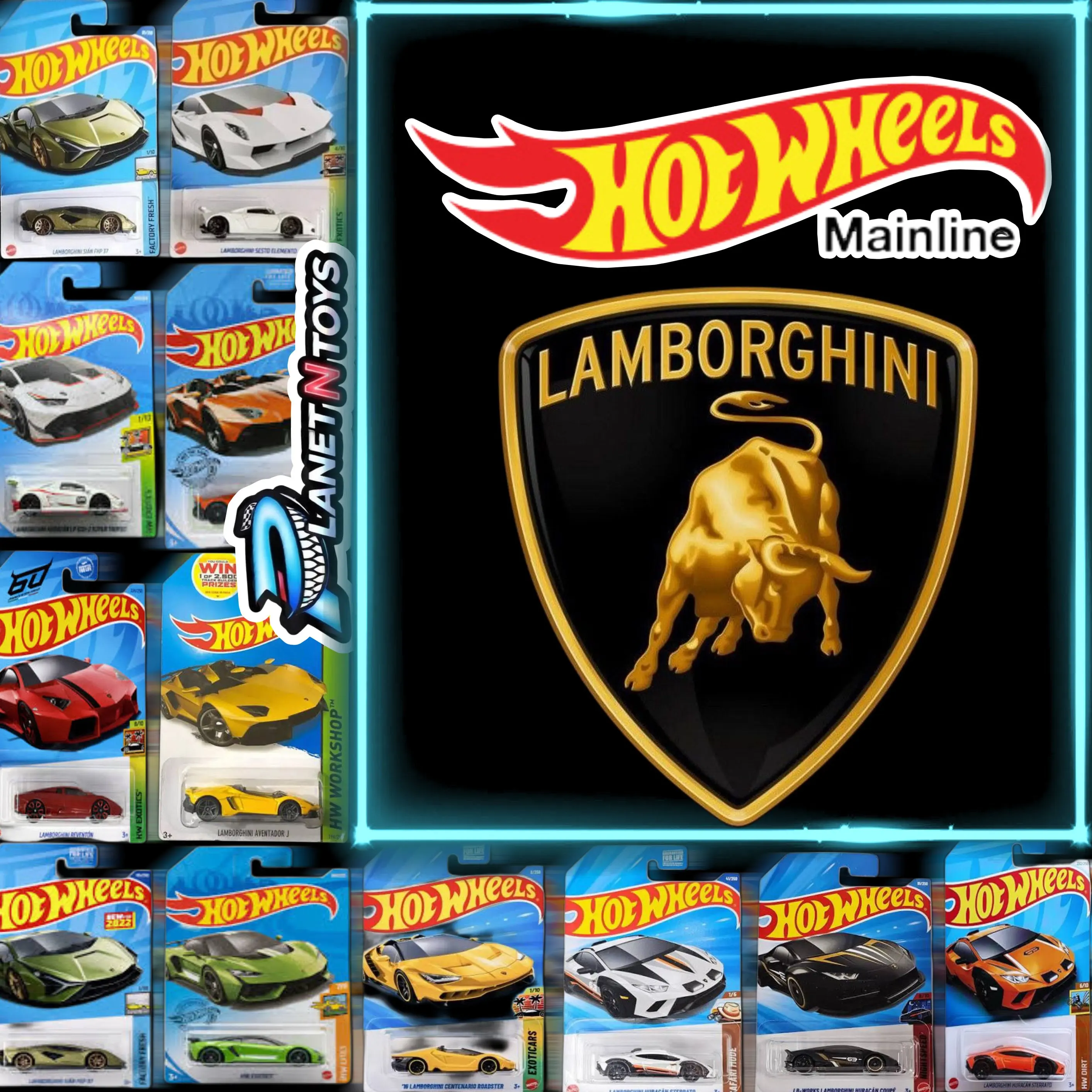 Hot Wheels Lamborghini Mainline diecast 1:64(European,reventón,sian,huracán) Hot Wheels Lamborghini Mainline diecast 1:64(European,reventón,sian,huracán)