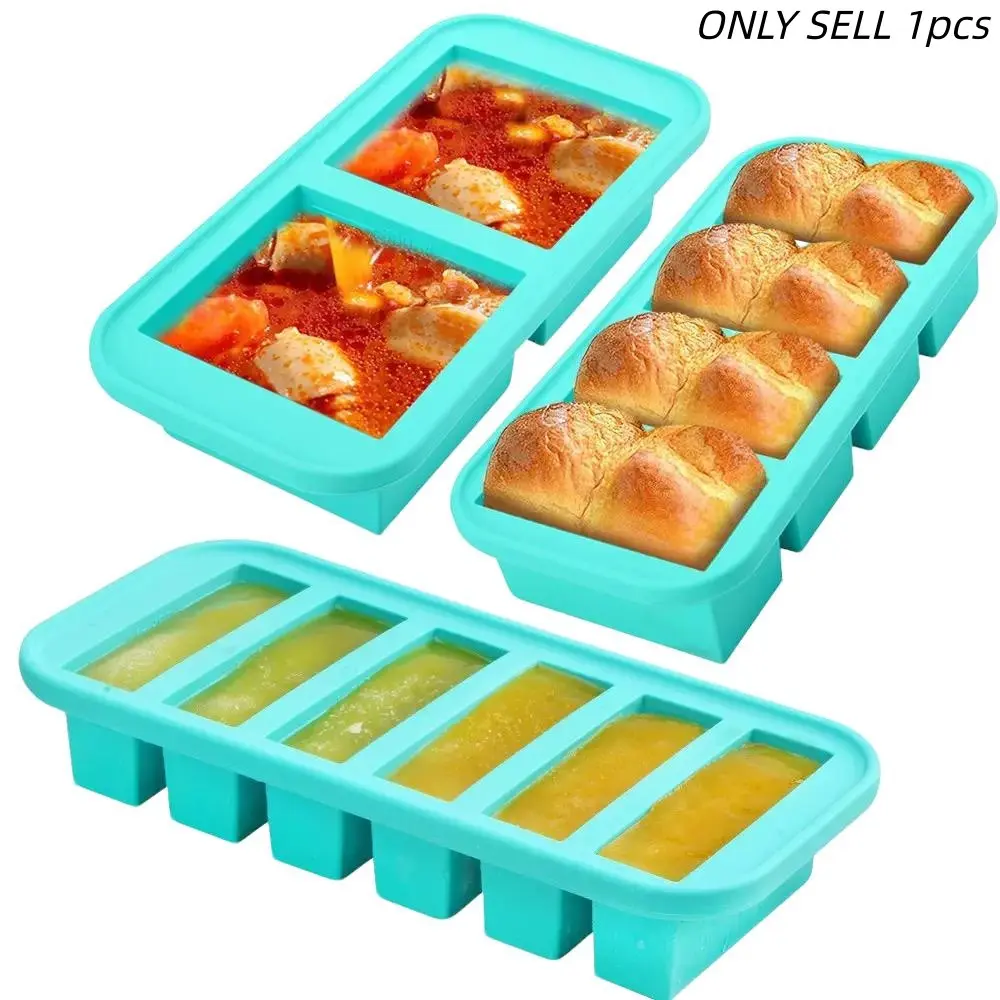 Thick Food Grade Flexible Silicone Lunch Box Mold, Multiple Sizes Available, Large Ice Cube Mold, Ice Cube Tray, Ice Molds for Frozen Soup and Baking, Covered Refrigerator Food Container, Kitchenware, Kitchen Essentials