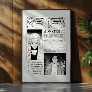 Monster Anime Poster - Johan Tenma Anime Manga Poster - Japanese Wall Decor - Anime Wall Print