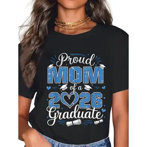 Premium Cotton Proud Mom of 2026 Graduate Senior Class T-Shirt