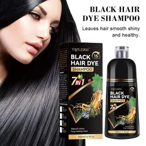 Large Capacity 7-in-1 Hair Dye Shampoo, Natural Black for Radiant Black Hair - Herbal Formula with Ginseng Extract, Plant-Based Nourishment, Non-Irritating, Hair & Scalp-Friendly, Easy to Rinse, Deep Hydration, Must-Have for Autumn & Winter