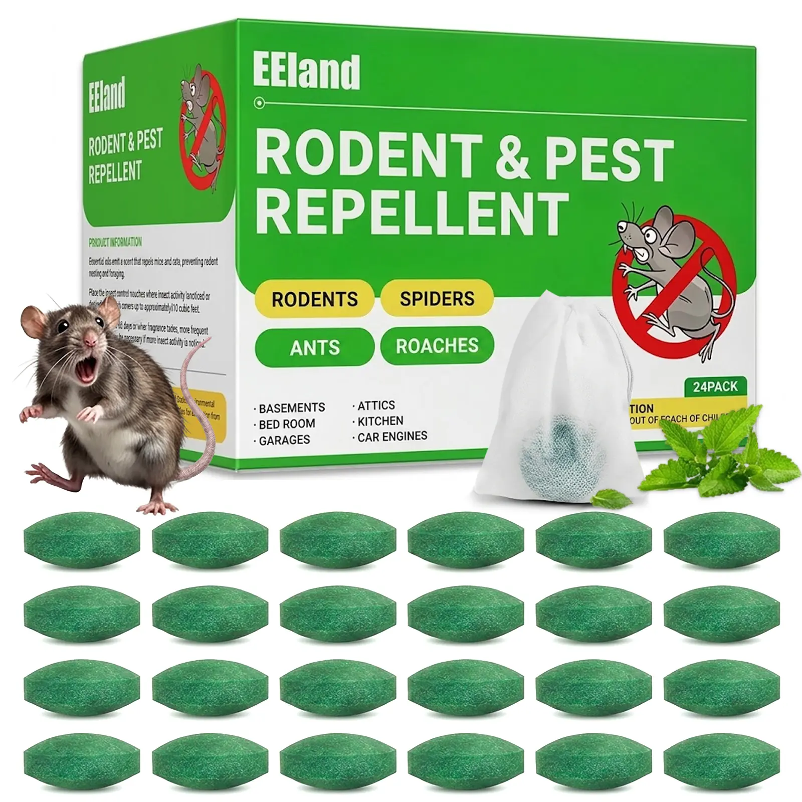 24-Pack Rodent Repellent Balls for Home Kitchen Effective Pest Control Solution